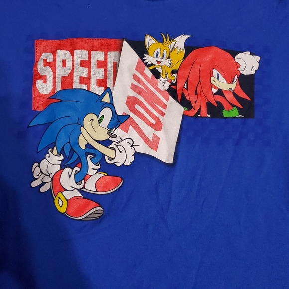 Sonic The Hedgehog Boys Speed Zone Cotton Tee Shirt Large L - Picture 2 of 4
